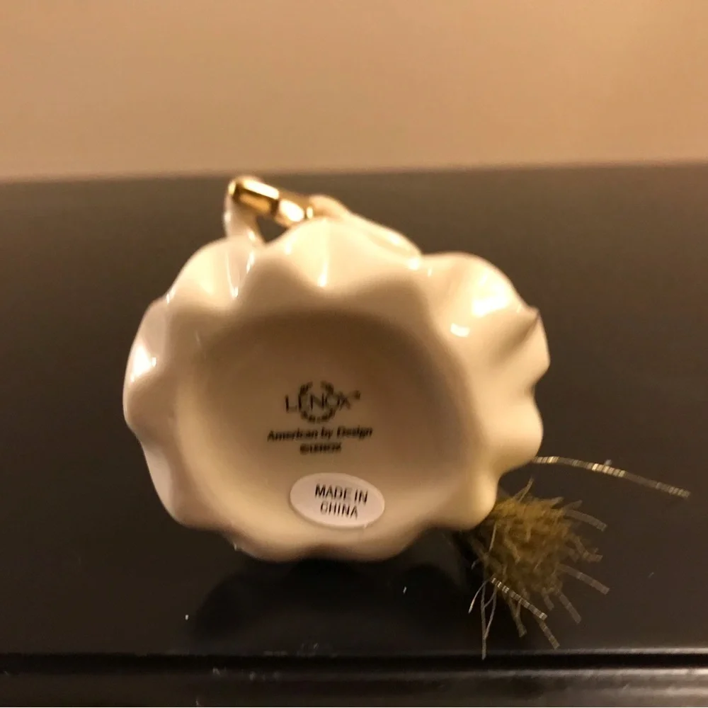 Lenox Angel Ornament with Gold Star.